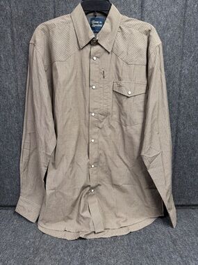 Texas Standard Men's Tan Check Western Button-Down Shirt